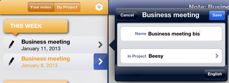 Easily write notes on iPad from your previous notes with Beesy 1.50