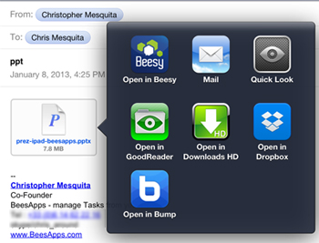 Read files on iPad: import PDF, Office & iWork documents with Beesy 1.50