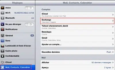 Synchroniser avec Outlook