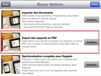 Un export PDF sur iPad de vos comptes rendu Export to PDF on iPad with Beesy 1.60