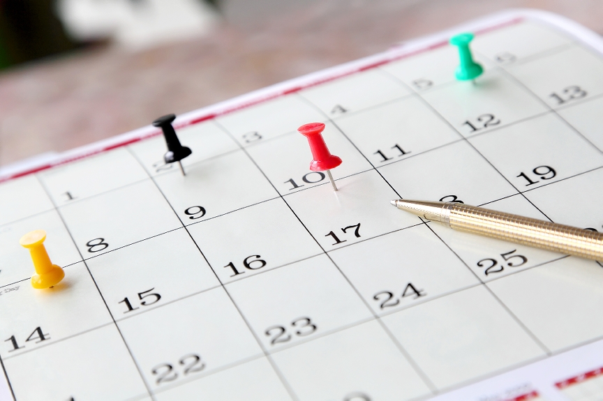 calendar events pins - Weekly review