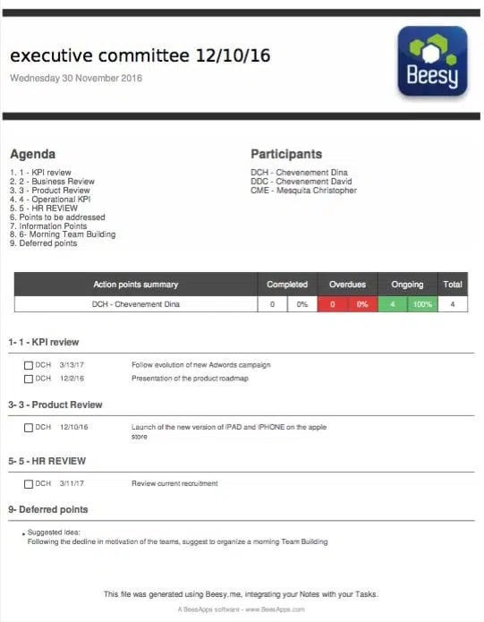 Compte rendu de réunion Compte rendu de réunion