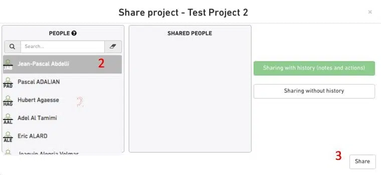 Shared contacts