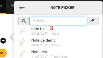Selection of one of the notes