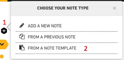 From a note template