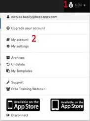 User menu