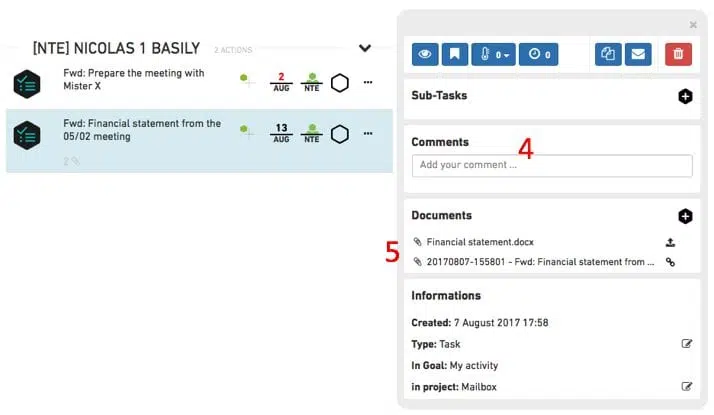 Beesy task in mailbox
