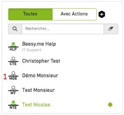 Sélection contact