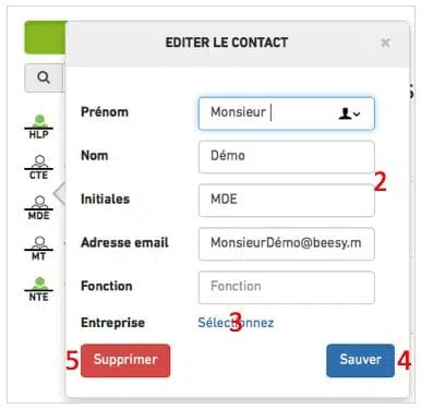 Détails du contact 