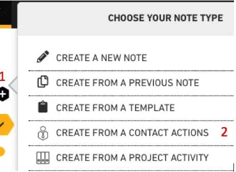 create note contact en -