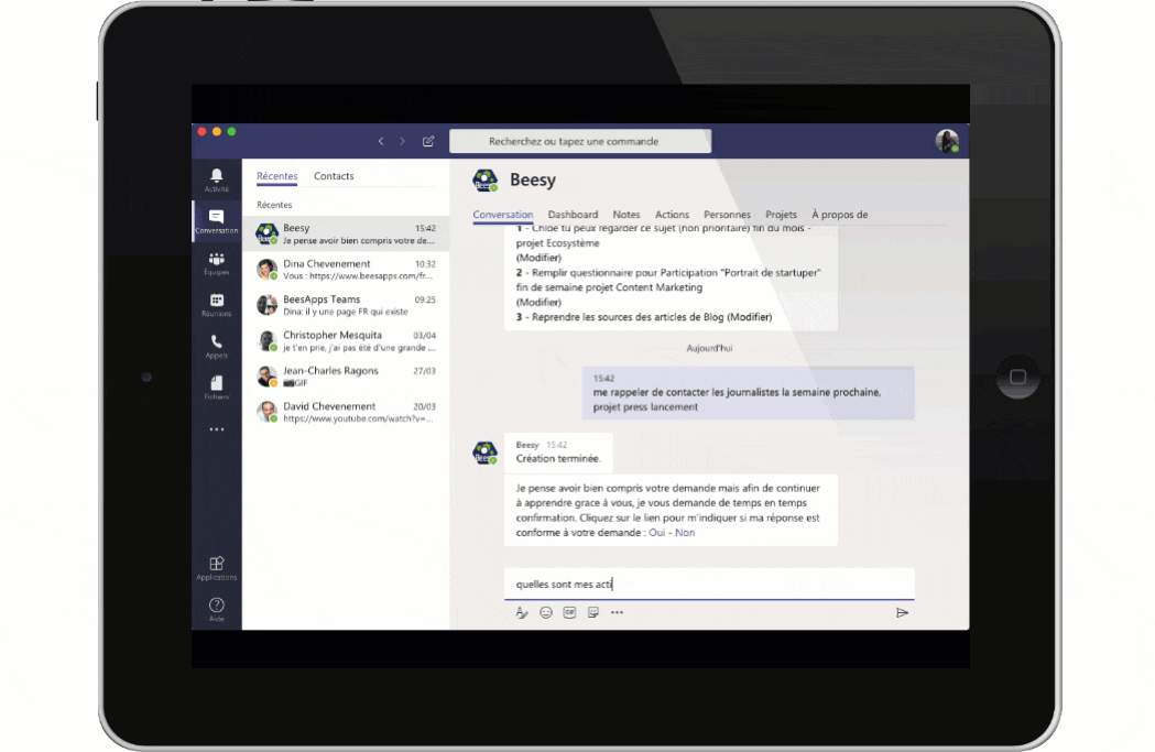 gestion de tâche beesy