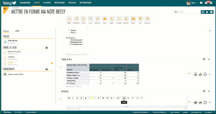 Ajout Image dans Beesy prise de note