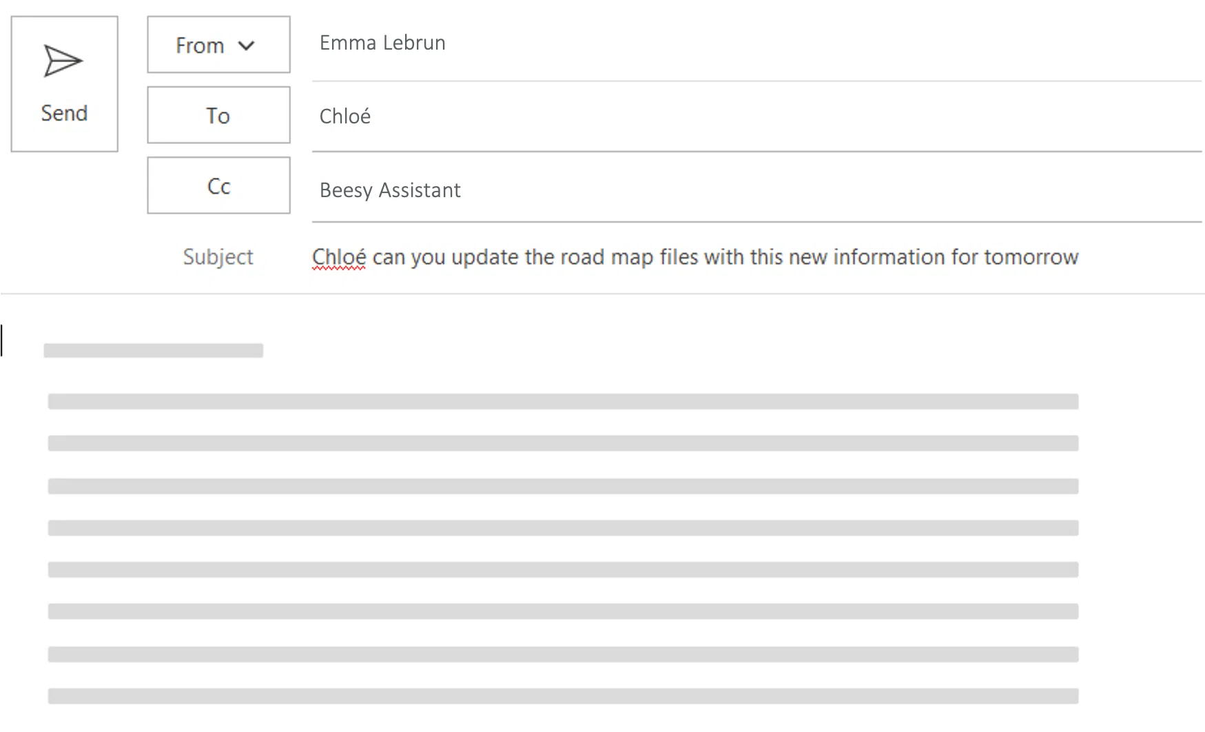 Beesy smart assistant - email to delegate task