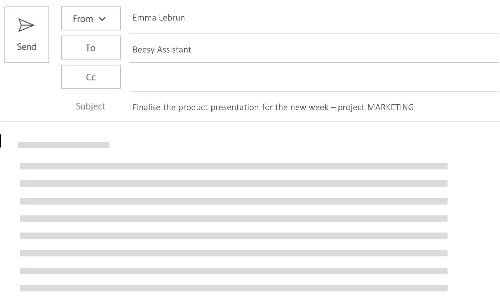 Beesy smart assistant - email to task
