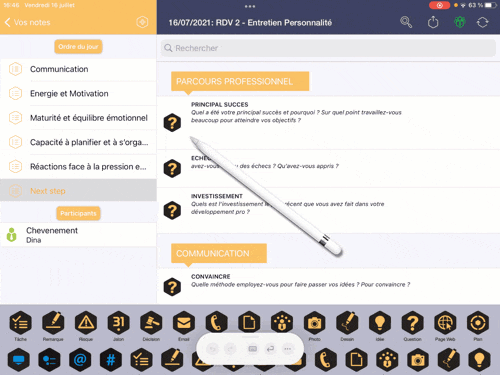 prendre ses notes d'entretien Ressources Humaines