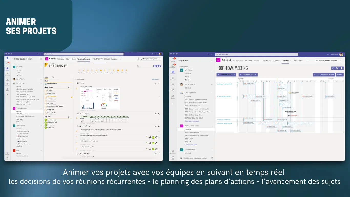 Centre d'aide Beesy & Microsoft 365 - beesy & teams Animer ses projets - beesy & teams