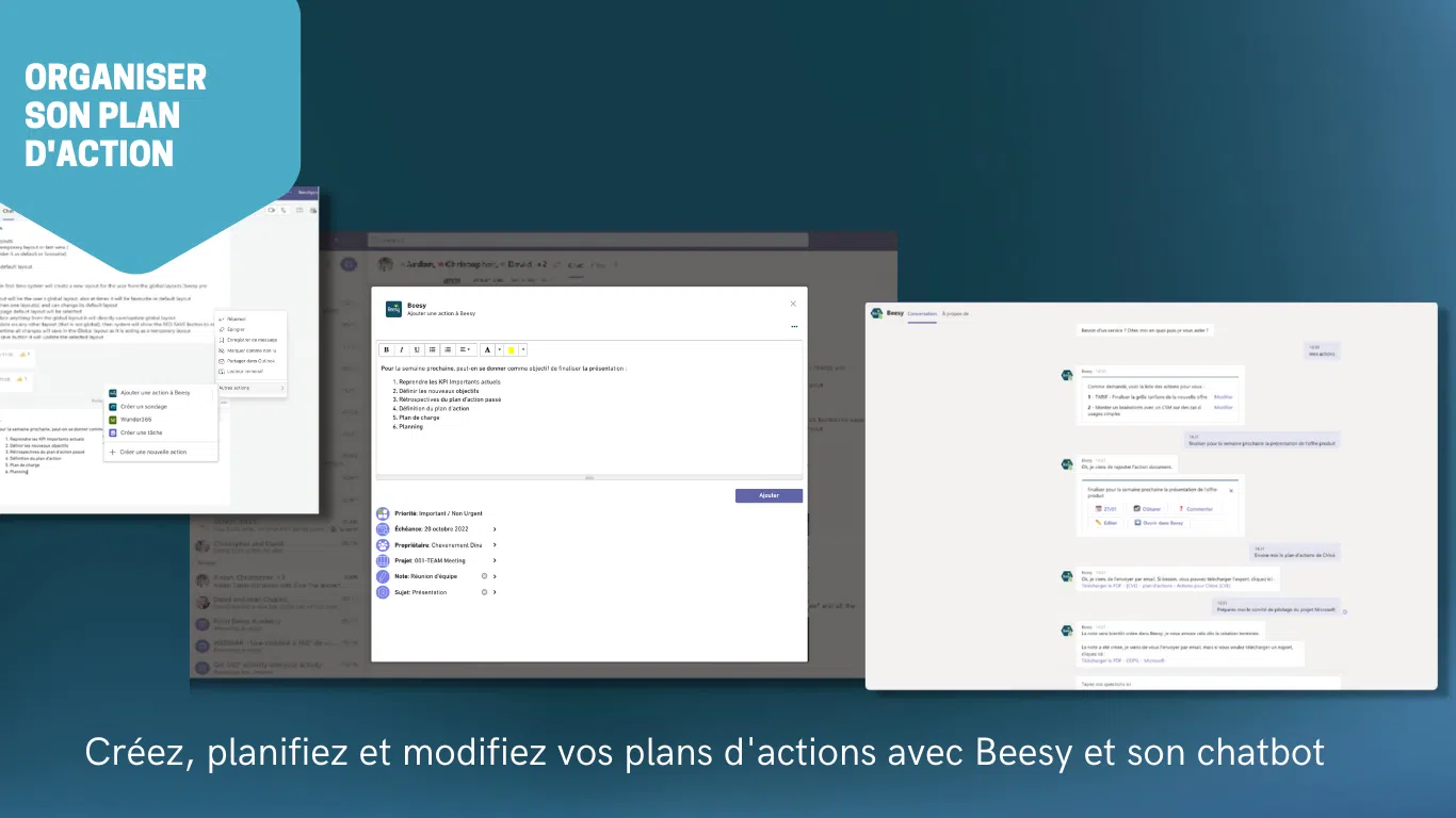 Centre d'aide Beesy & Microsoft 365 - beesy & teams Organiser ses actions - beesy & teams